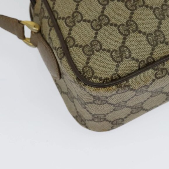 GUCCI GG Supreme Web Sherry Line Bag PVC Beige Gold 904 02 049 Auth ar13697 - Picture 12 of 16
